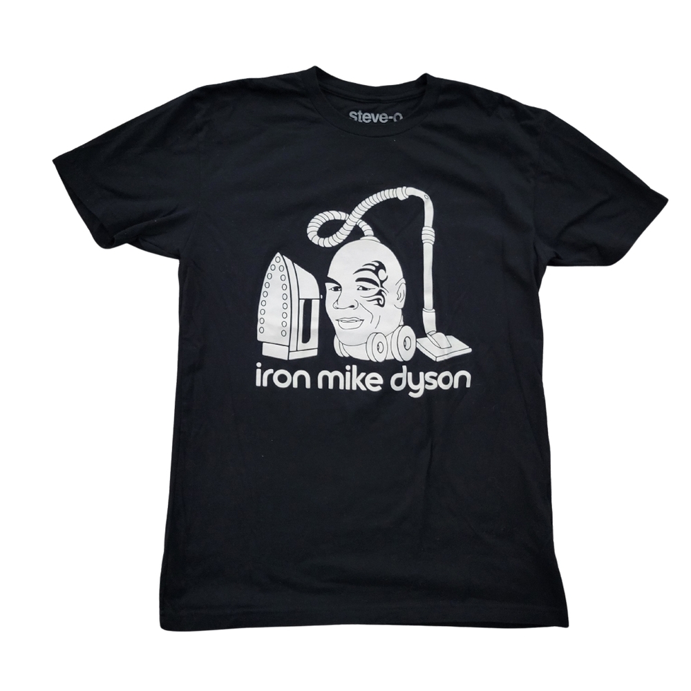 Steve-O Iron Mike Dyson T-Shirt Black White Mens Small Parody Humor Funny Shirt